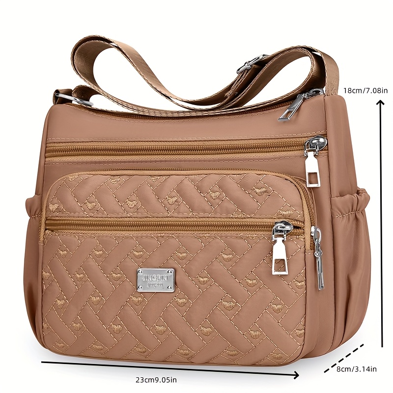 TEMU 2026 New Women's Lightweight Large Capacity Shoulder Bag Crossbody Bag-adjustable Shoulder Strap Multi-compartment Design, Durable Nylon Fabric,