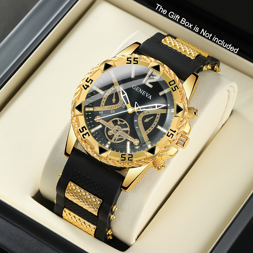 Image of 1pc Mscxdk Men's Luxury Quartz Watch With Round Face, Elegant & Quartz Movement - Wristwatch Suitable For Daily Wear, Birthday & Holiday Gifts For Men, Fathers, Husbands
