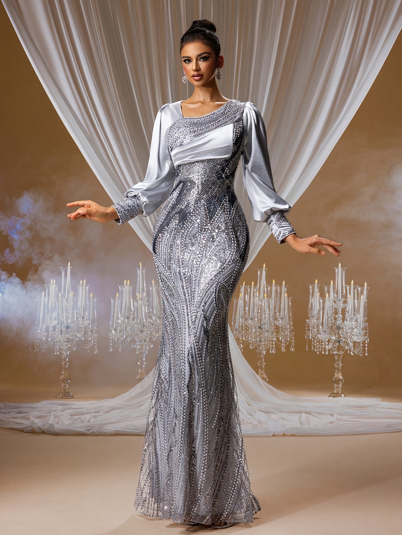 fancy grey dresses grey or silver dresses sold on Temu United States