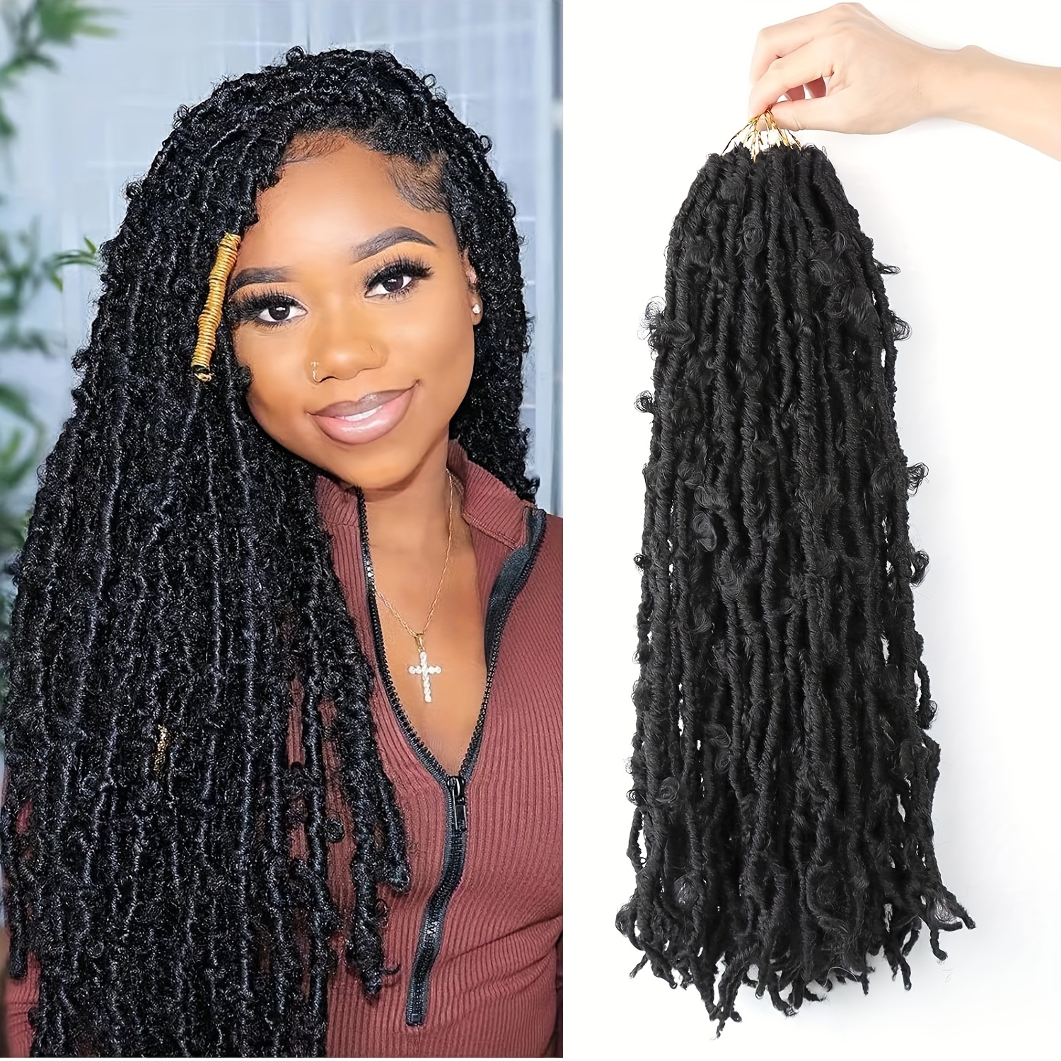 3-Pack   Locs Crochet Hair Extensions - Soft, Distressed   Locs for Women, Easy-to-Apply Curly Wave Hair,   Natural Look or Styling, Versatile Hairpiece, Natural Look Hairpiece, Soft Texture Hairpiece