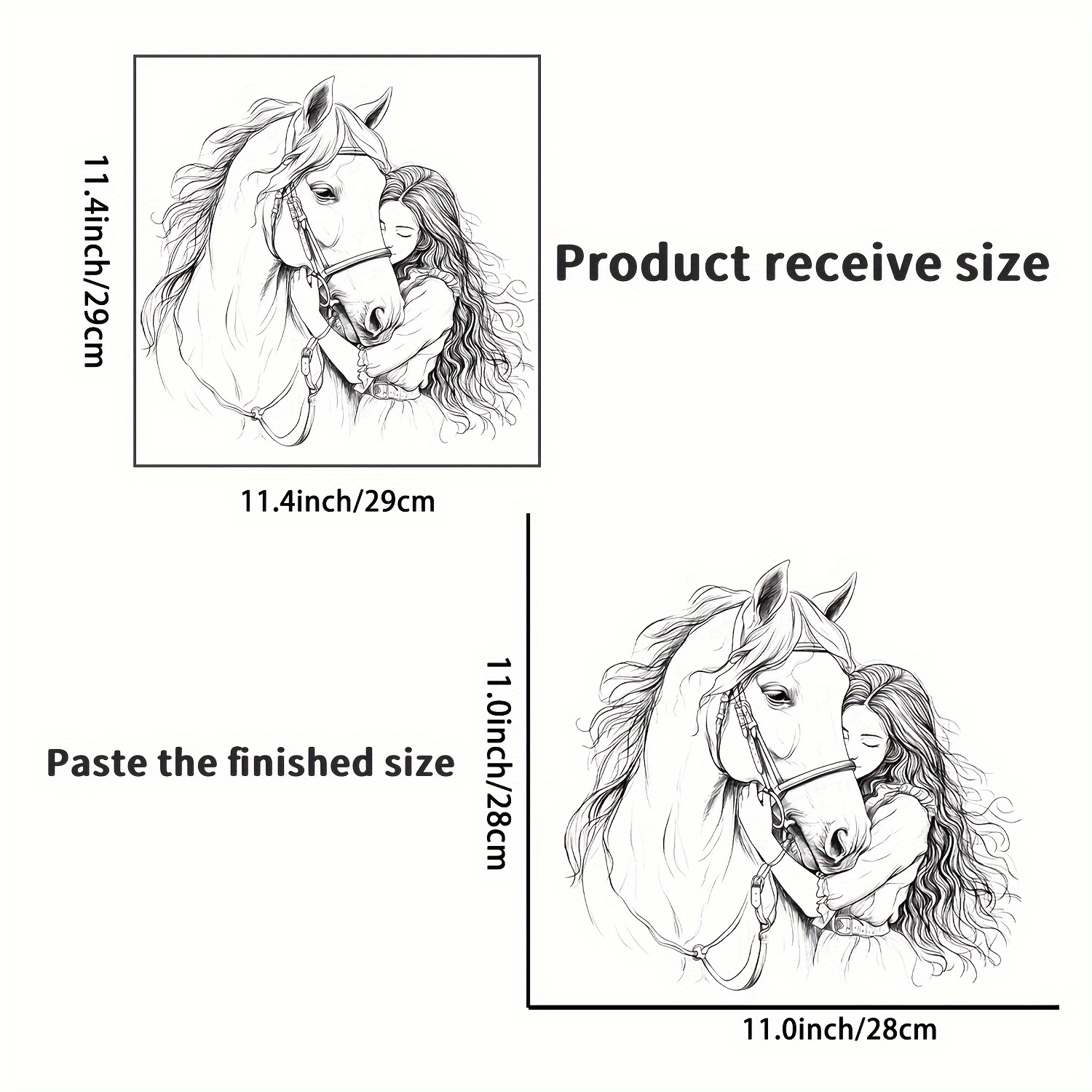 Image of 1pc Girl & Horse Removable Self-adhesive Vinyl Wall Decal - Self-stick Glossy Horse-themed Sticker Suitable For Bedroom,, Room Decor - Application, No Residue, Temporary Mural