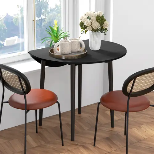 35 small kitchen table collapsible drop leaf table for small spaces round folding dining table with solid wood legs for kitchen dining room distressed black