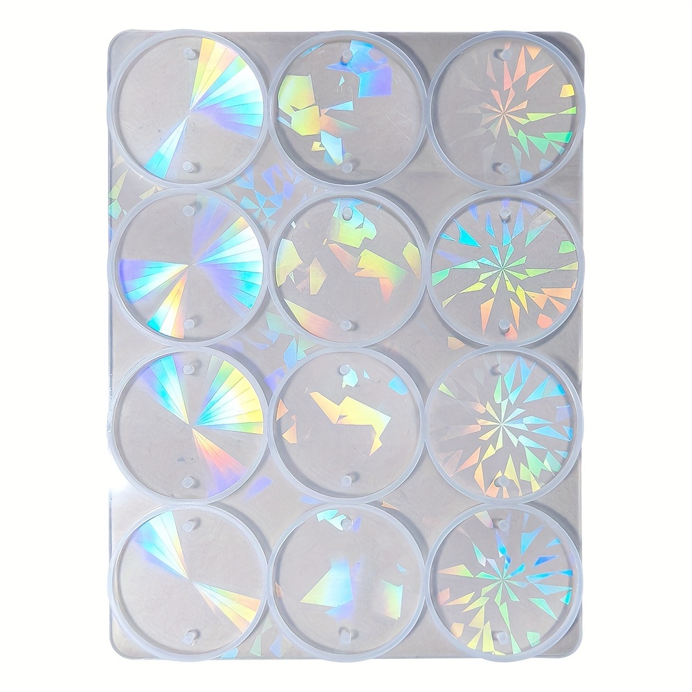 1pc Round Wind Chime Tag Resin Holographic Mold Diy Pendant Resin