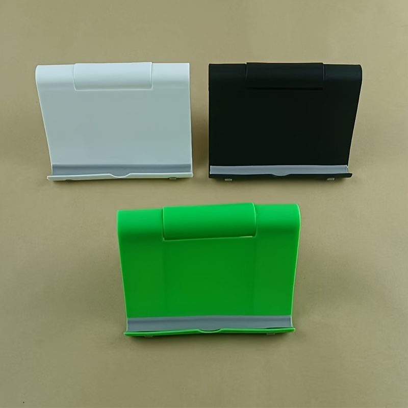 TEMU 3pcs Portable Folding Phone Stand, Available In Black/green/white, Made Of Plastic, With 270-degree Adjustability, A Desktop Stand, Suitable For