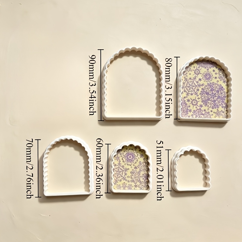 TEMU 5 pezzi Stampi geometrici per taglio argilla ad | Stampi per taglio pasta cornice benedizione ad , adatti a festivit� come Natale e , stampi per