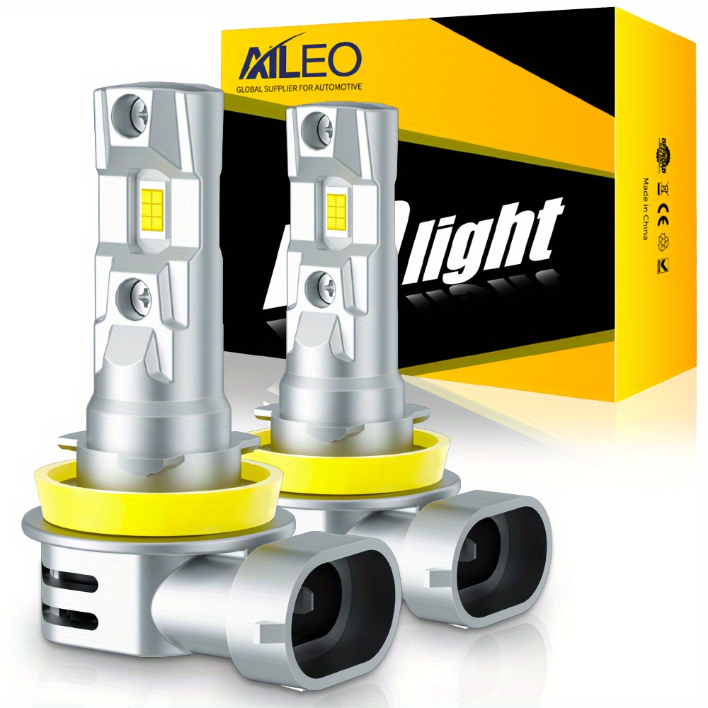 4 Stück 9005/HB3 H8/H9/H11 LED-Scheinwerferlampen Combo, 1:1 Größe  LED-Lampen High/Low Beam, 6500K Cool White, Fanless In Line,  Halogen-Ersatz
