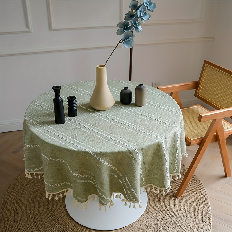 Nappe Ronde Imprimée Formules Mathématiques - 122 Cm De Diamètre, Tissu Polyester Imperméable, Bord élastique - 12