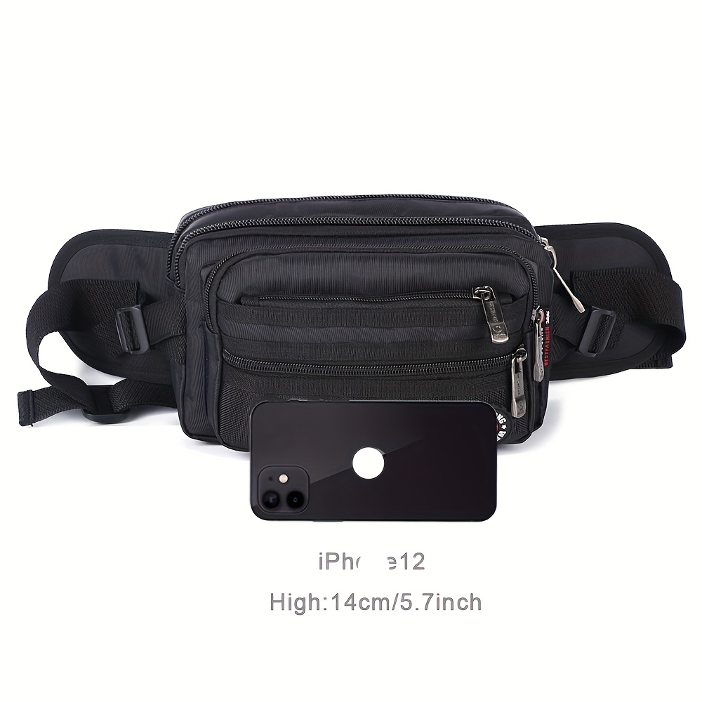 Riñonera Impermeable Para Hombres | Bolsa De Teléfono Móvil Multiusos Con Gancho | Ideal Para Deporte, Viaje Y Uso Diario