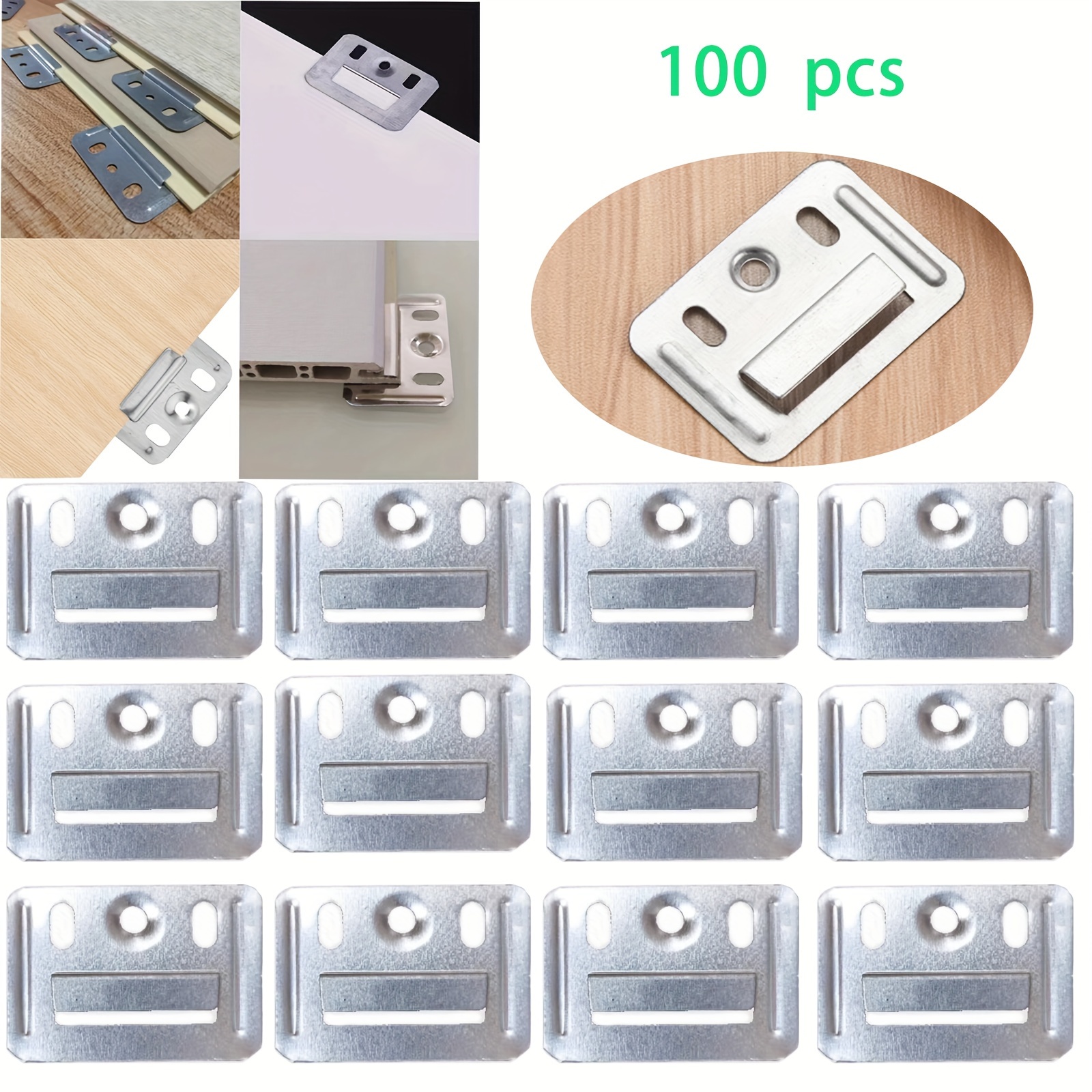 

100-pack Metal Picture Hangers For Wall Panel Ceiling Board Installation, Universal Mounting Clip Brackets For Bamboo Fiber, Pvc Panels & Decorative Interior Ceiling Boards