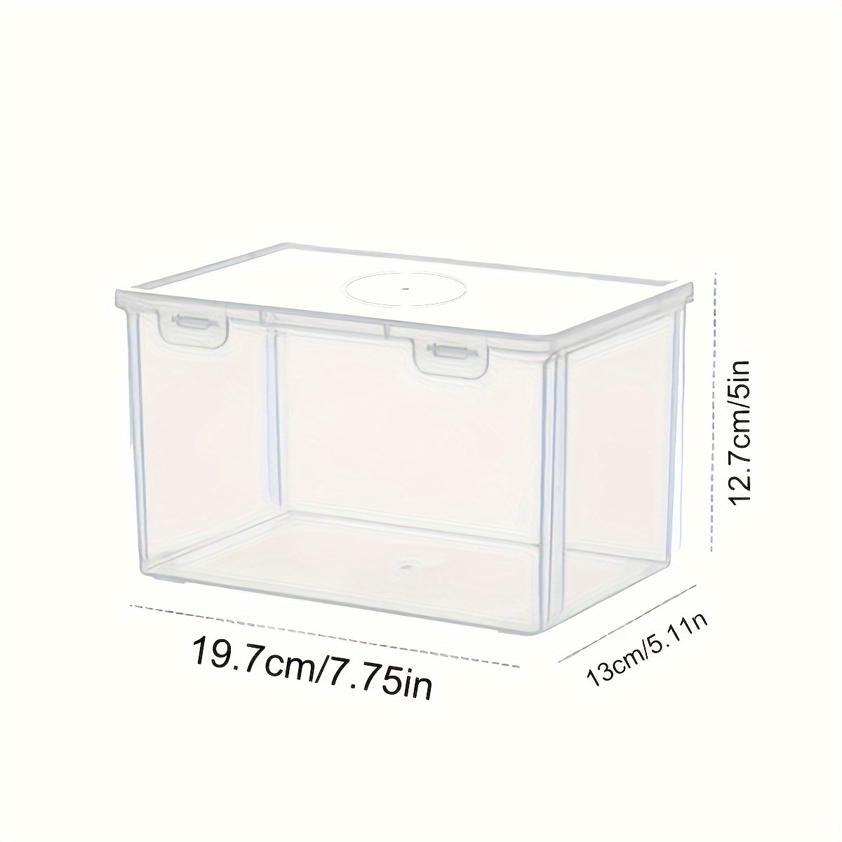 TEMU 1pc Desktop Box Lid, Clear Storage Container For Lipstick, , , Jewelry, And , Stackable And Portable