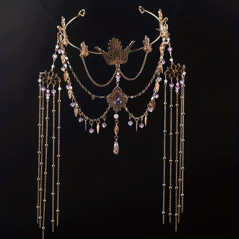 Princess Style Hanfu Forehead Ornament with Tassels