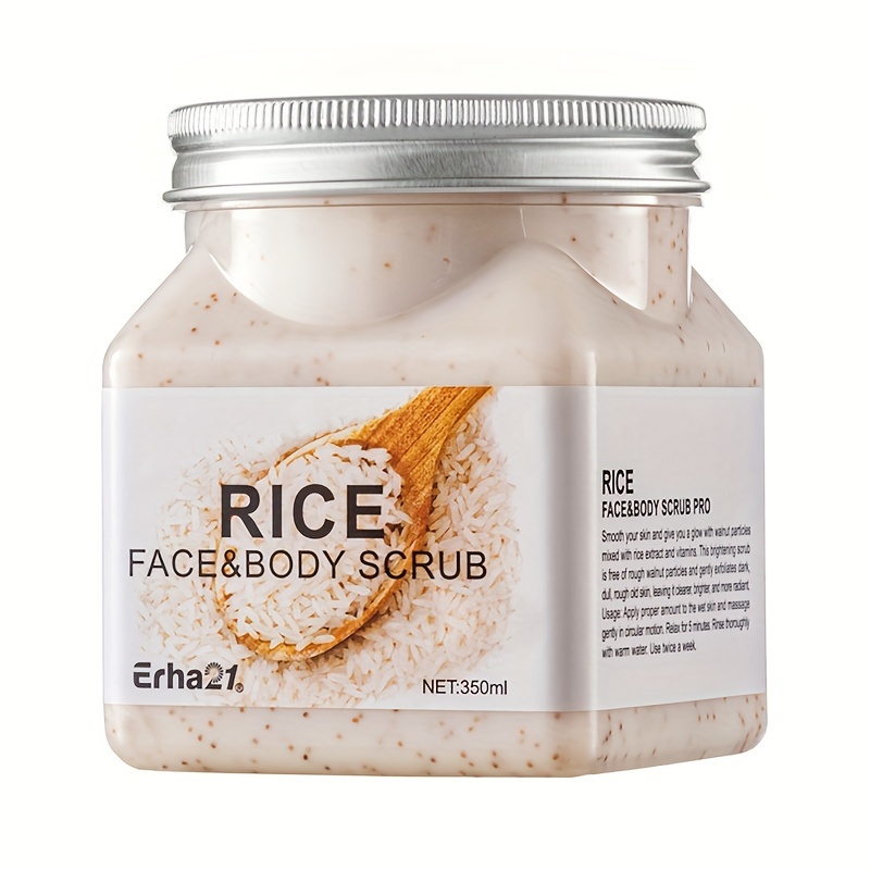 

Rice & Walnut Exfoliating Body Scrub - 350ml, Alcohol-free For All Skin Types, Summer Scented