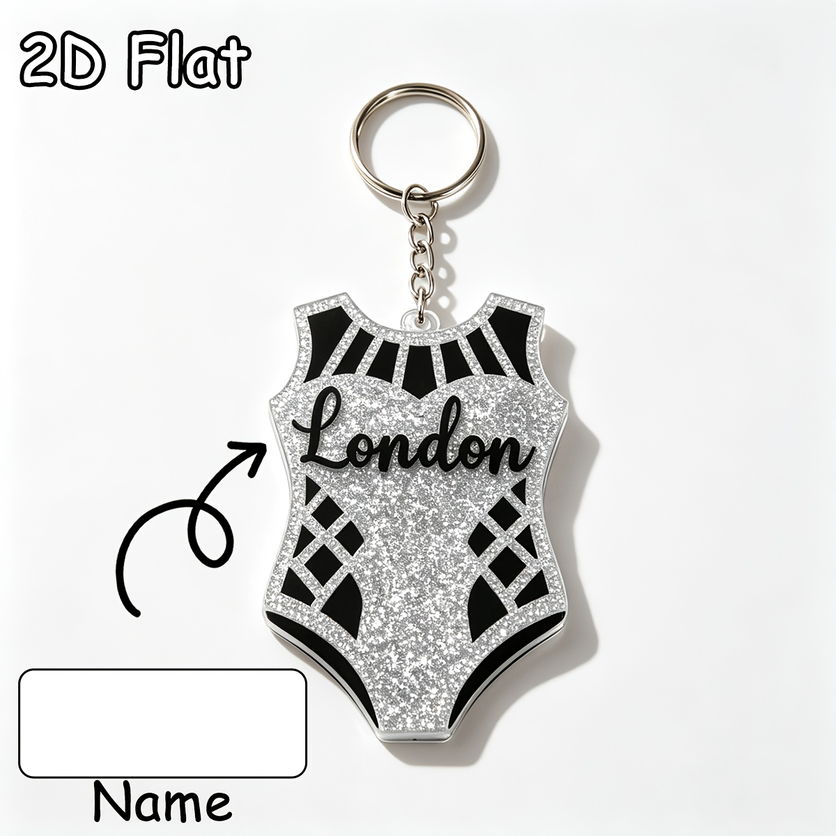 TEMU 2d Flat, Personalized Gymnastics Uniform Ornament - Custom Name/number/year Suitable For Decor, Gift, Acrylic For Athletes, , - Irregular Shape