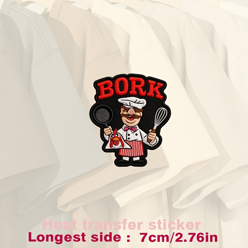 TEMU Chef Decal, Featuring A With A Beard And White Hat. Heat Transfer Sticker Suitable For Clothing, Hats, Canvas Bags, Throw Pillows, Leather, Bed