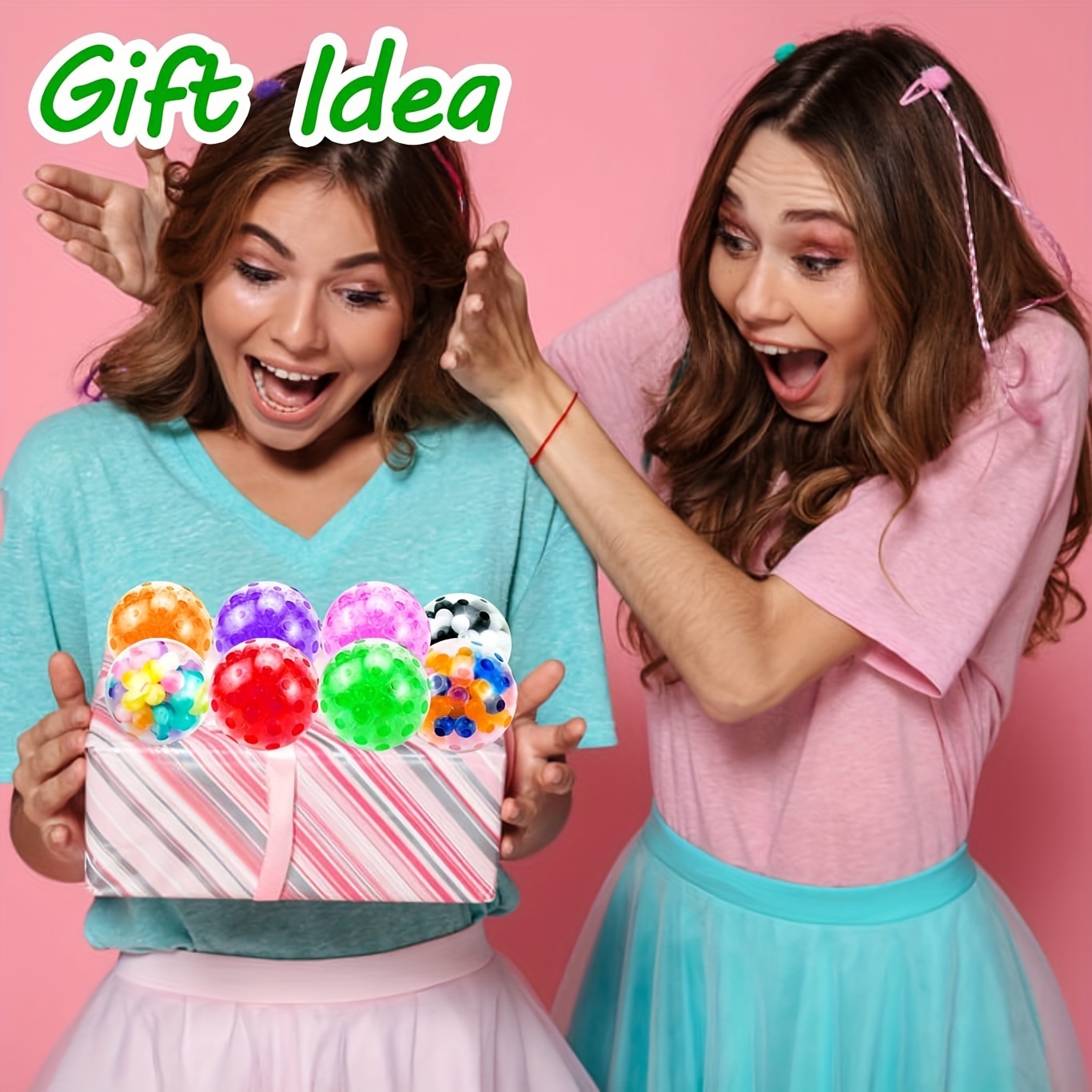 MEZHOBBY 32pcs Stress Balls, Squishy Squeeze Balls Bulk, Small Sensory Balls for Adults, Classroom Prizes, Party Favors, Birthday Gift, Goodie Bag Stuffers Easter Gifts for Youngsters Toys