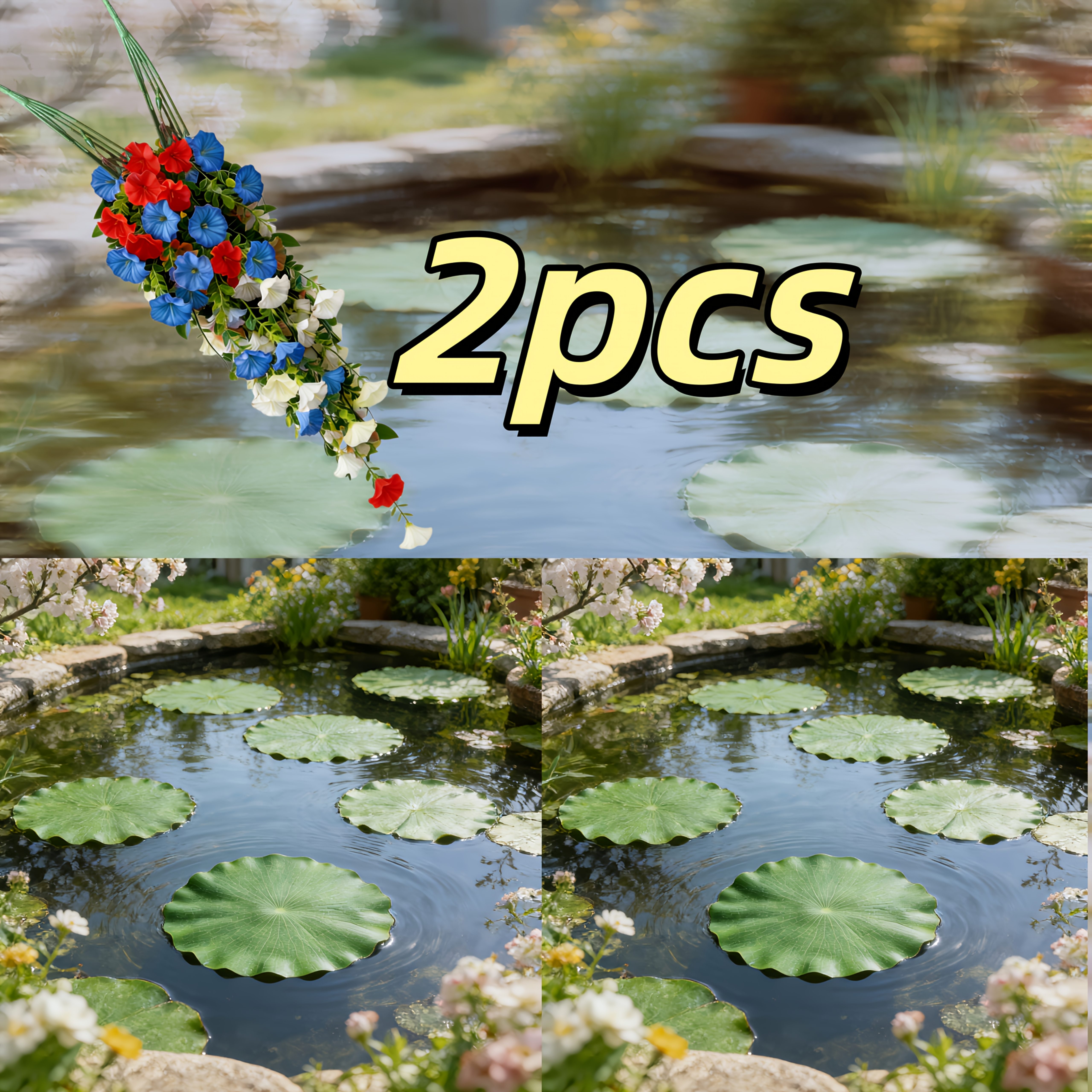 2pcs Patriotic Theme Artificial Flowers, Realistic Faux Floral, Suitable For Day, Memorial Day, Home Table Centerpiece Decoration, Outdoor Courtyard Decor