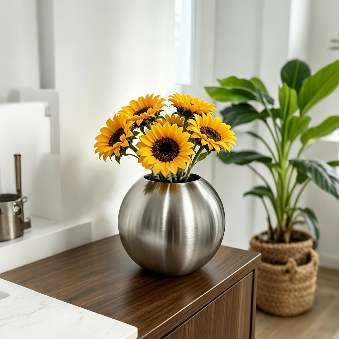 TEMU Elegante con dorado/plateado/negro - Decoración y clásica para el hogar, ideal para , dormitorio, oficina. Resistente de metal para suculentas,