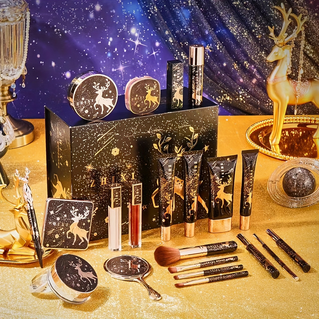 valentines day 21pcs makeup set starry night theme includes eyeshadow palette lipstick mascara more perfect gift for wife mom or girlfriend with plant squalane details 1
