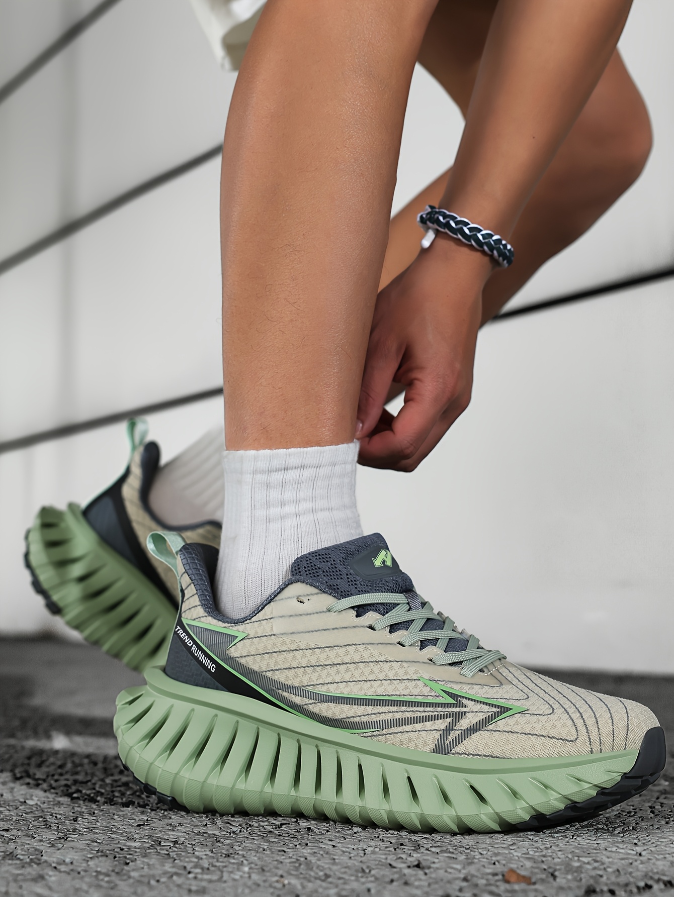 [sneakers] Men'S Outdoor Trail Running Shoes | Breathable, Lightweight, Shock-Absorbing, Low-Top Fabric with MD and TPR Sole | Casual, Sports Style, All-Season Use