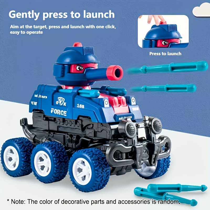 

Military Force Tank Toy Car For Kids - Plastic Construction, Sliding Action, Auto- Mechanism - Suitable For 3 To 6 - Ideal Gift For Boys And Girls