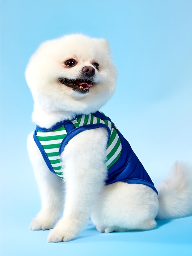 1pc pet cat and dog cartoon stripe print comfortable cool breathable harness vest Product details 9