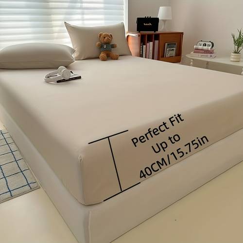 15,75 zoll tiefe spannbetttücher für doppelbetten, atmungsaktive, vielseitige, waschbare bettwäsche für schlafzimmer, gästezimmer, schulgebrauch, ganzjahres, minimalistisches design, moderne bettwäsche, , schlaf-essentials, ästhetik bettlaken, glatte textur bettwäsche