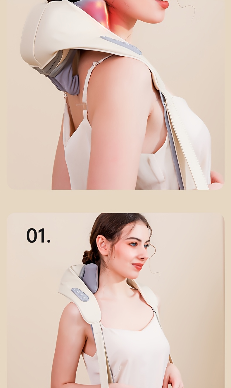 Neck Massager Back Waist Shoulder Neck Cervical Massage Automatic Kneading Device Trapezius Muscle Massager