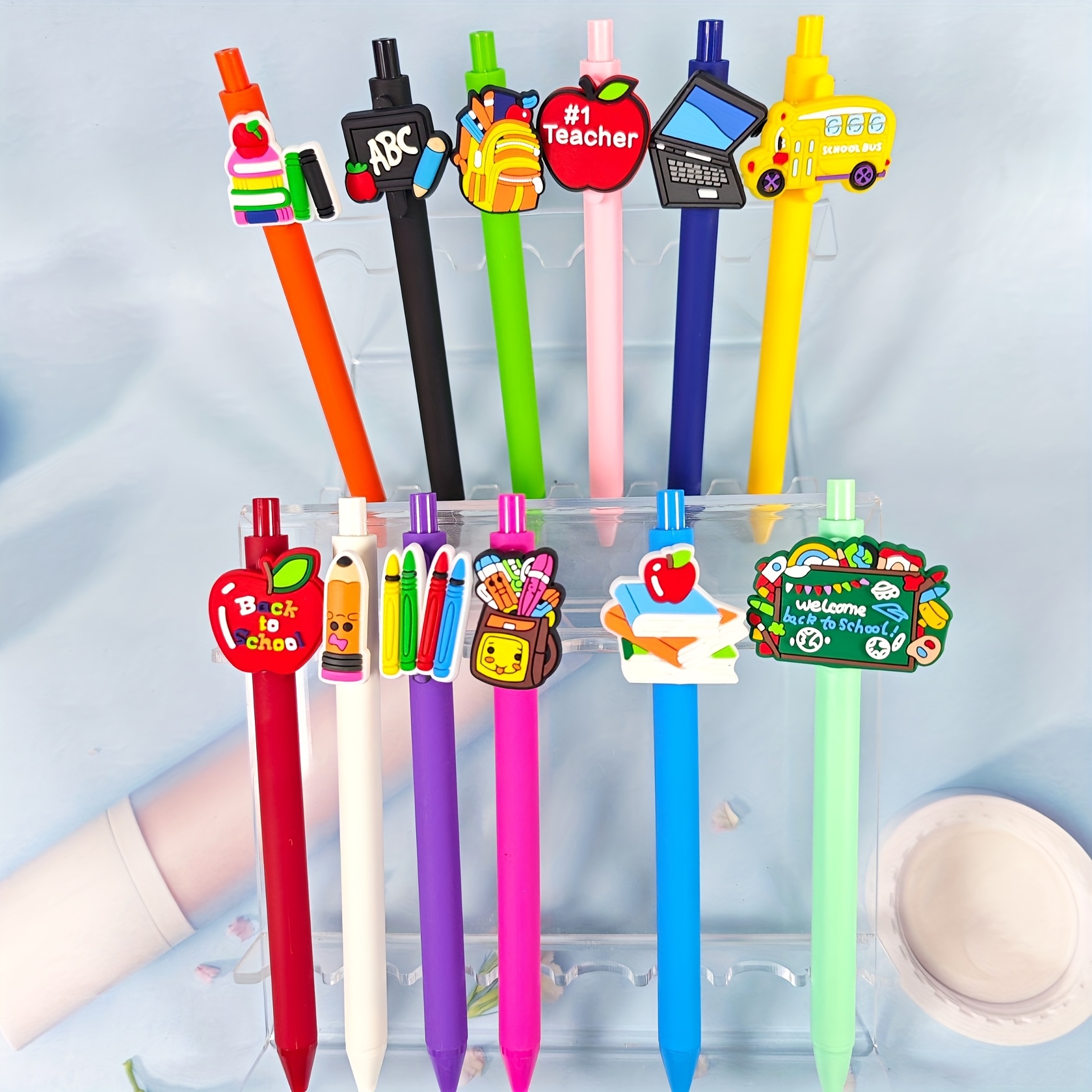 TEMU Ensemble de stylos gel 12/5 - Écriture fluide, prise ergonomique - fantaisistes parfaits pour les enseignants, et les fournitures scolaires