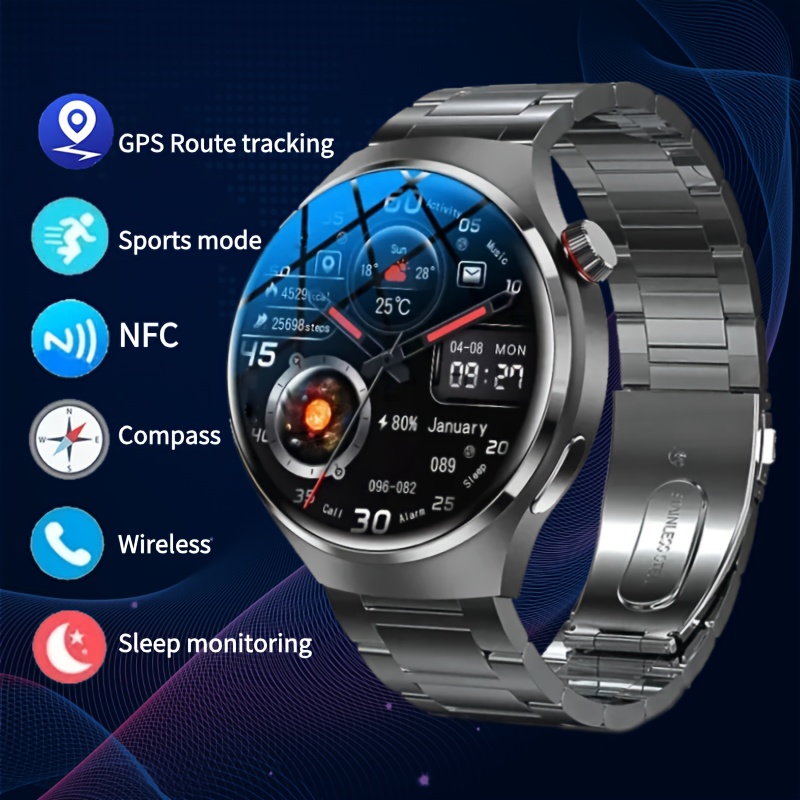 

2024 New Men's Sports Smart Watch Gps Track Voice Assistant Wireless Call Smart Watch 1.53-inch Amoled 360 * 360 Hd Screen Watch Gt4 Father's Day Gift