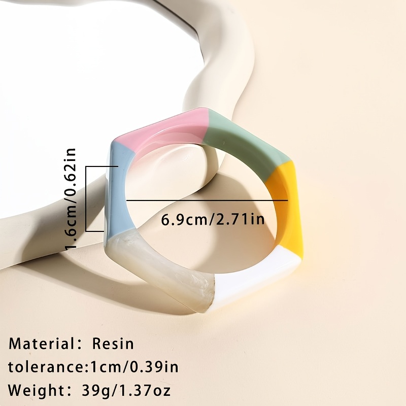Women's Two-Tone Multi-Color Spliced Bangle Bracelet