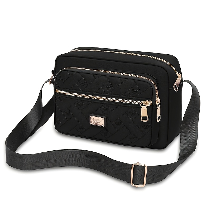 TEMU Damen-Umhängetasche, gesteppte Umhängetasche für Damen, Schultertasche mit mehreren Reißverschlusstaschen, leichte Freizeit-Umhängetasche,