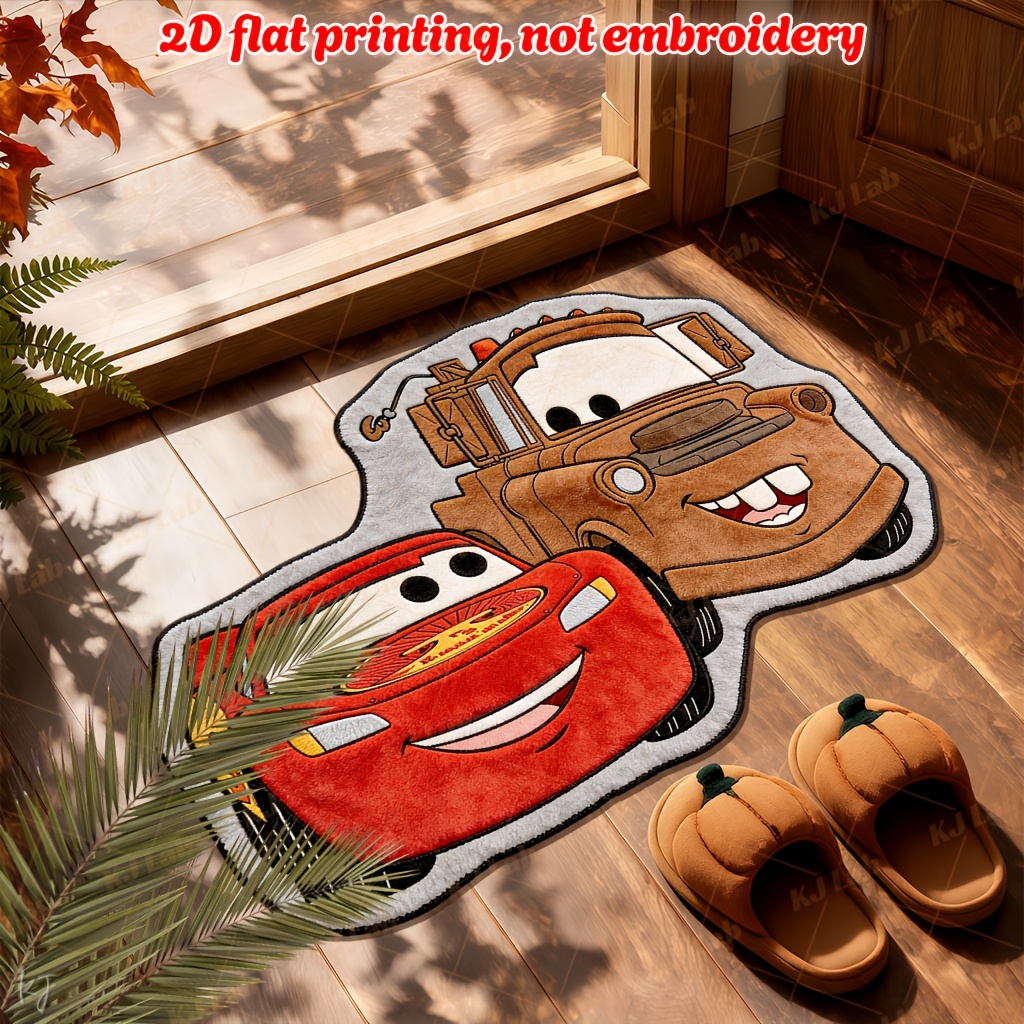 TEMU 2d Flat 1pc Irregular Floor Mat Yx420 - Lightning Tooth Shape, Cozy And Cute Door Mat, Soft And Comfortable, Suitable For Bedroom, Living Room,