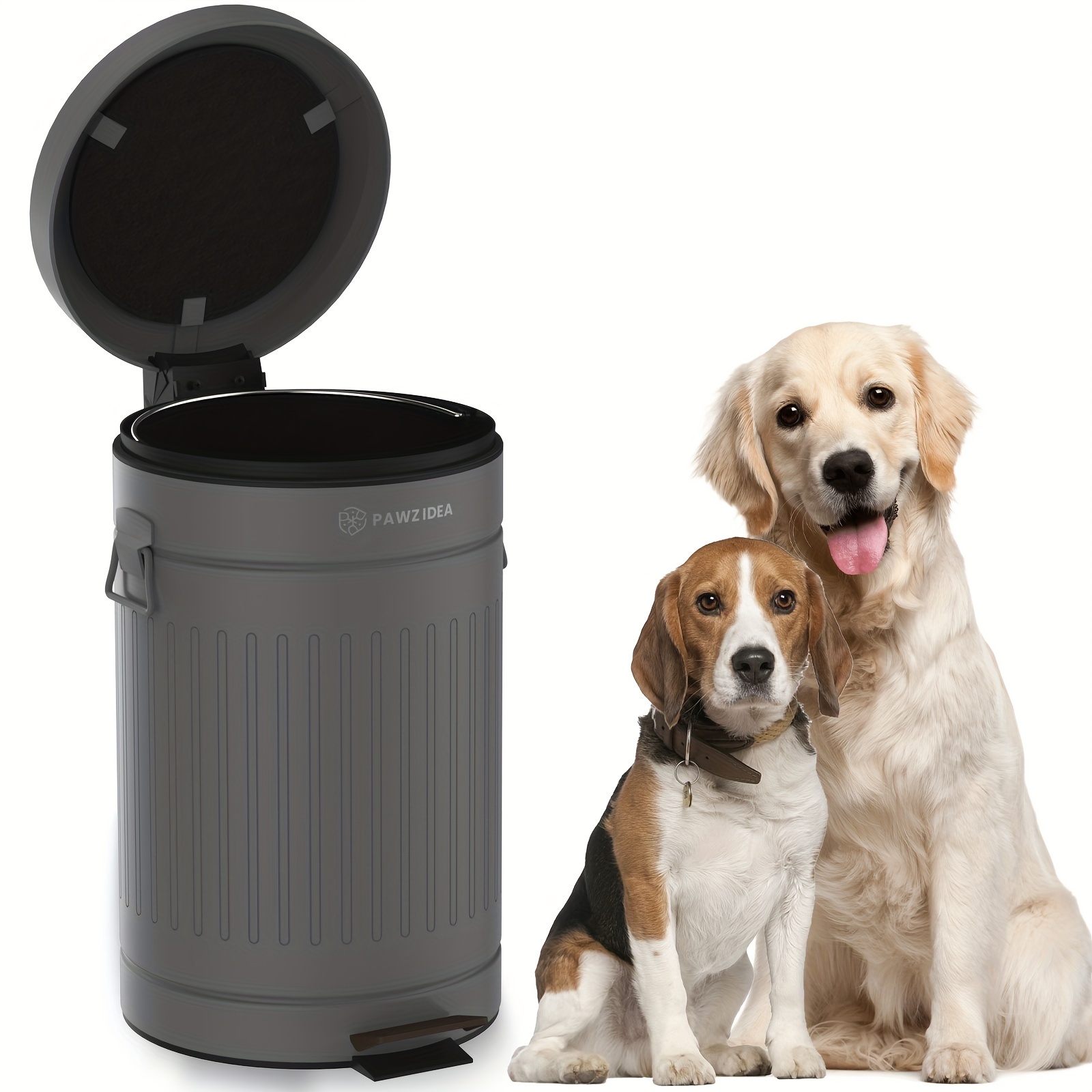 

1pc 3.1 Gallon Outdoor Dog Poop Can With Activated Carbon Filter, Alloy Steel Animal Waste Trash Bin, Waterproof Pet Waste Container For Yard, Patio, Cat Litter Box Alternative