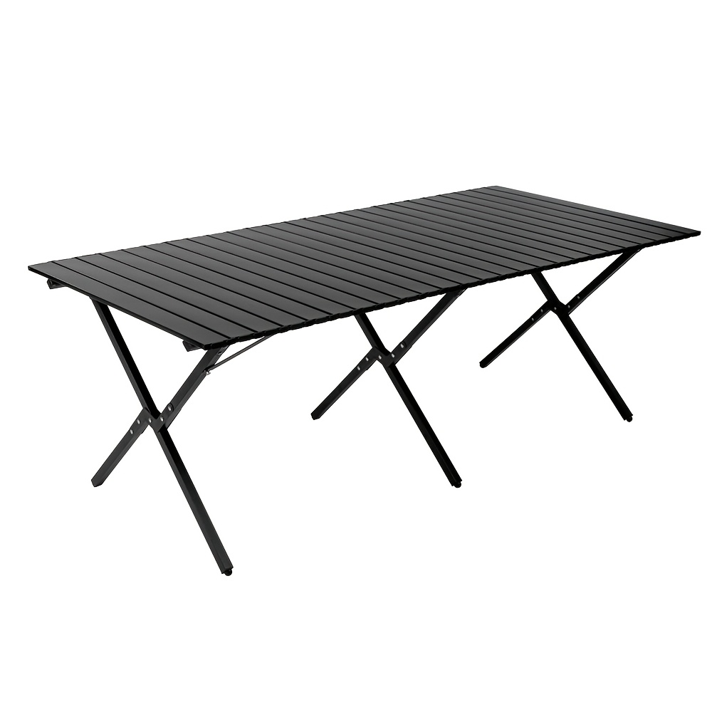 Image of 1pc Scratch Resistant Picnic Table Outdoor Portable Folding Table Scratch Resistant Coated Table Top Easy To Clean Portable Handle Portable Camping Folding Table For Outdoor And Home Use