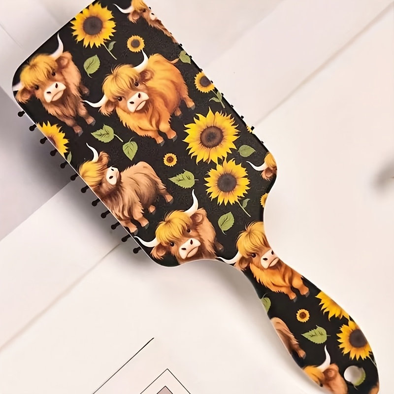 TEMU 1. Peignes à cheveux et vache des , grand brosse à cheveux anti-statique en caoutchouc, manche en plastique ABS, convient aux cheveux réguliers