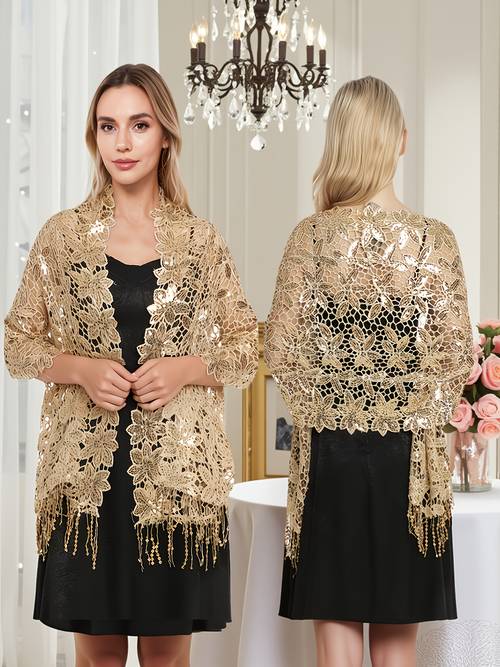 plus size plus size spring and summer gathering wedding luxury handmade sequin production 1920s vintage womens dress shawl