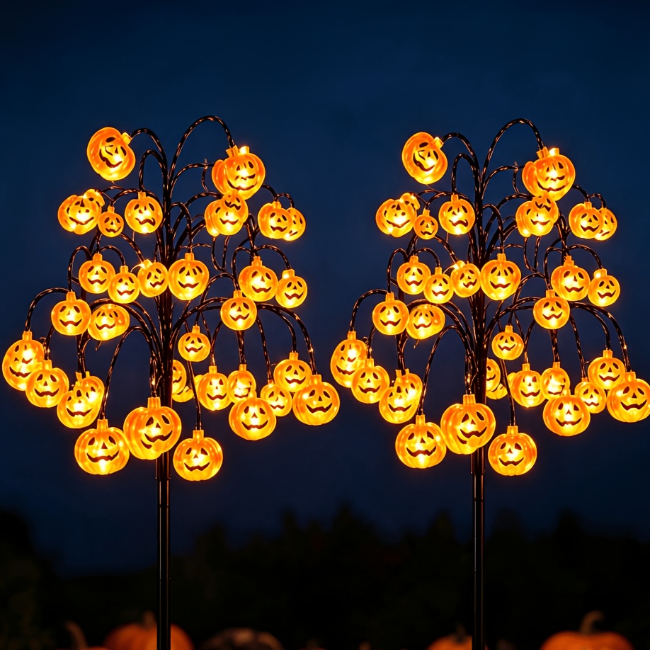 TEMU Functions Halloween Solar Lights, Pumpkin Face Decorative Branch Lights For Halloween Party Holiday Decorations