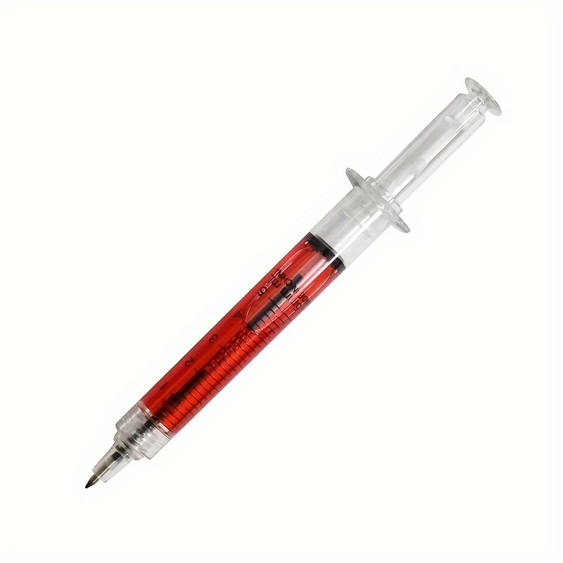 Injector Ballpoint Pen Bulk Novelty Blood Fun Gift Nurse Uniform Injector Pen - 4 Color Retractable Ballpoint Blue Ink