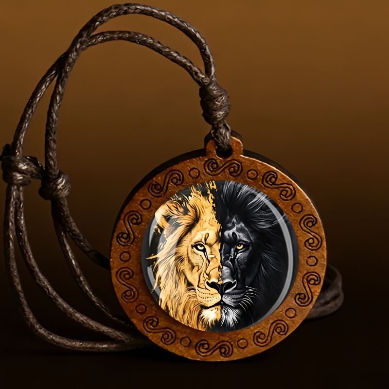 TEMU Collier en bois avec peinture de et doré, un minimaliste de style vintage pour et . Un accessoire simple et élégant pour les tenues de tous ,