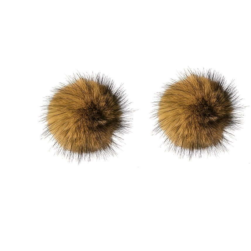 Image of 2pcs Set Of Cat Toys Imitation Rabbit Fur Balls, 2026 Style Rabbit Fur Balls, Indoor Kitten Plush Toys, Washable And Suitable For Exercise And Bonding, Without Battery