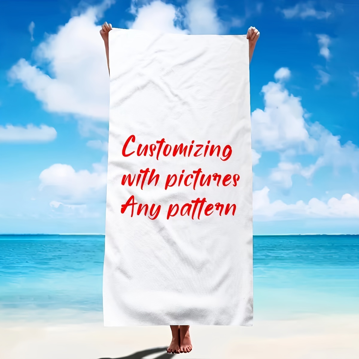 

Customize Your Own Design, Ultra-fine Fiber Rectangular Beach Towel With Quick-drying Feature, Personalized With Your Own Pictures