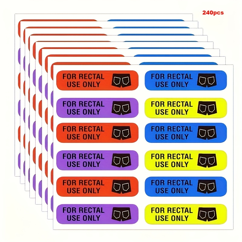 

240pcs All- Polyvinyl Chloride Rectal Use Only Stickers, , Waterproof, Easy-to-read Black , With Permanent Adhesive, For Applications