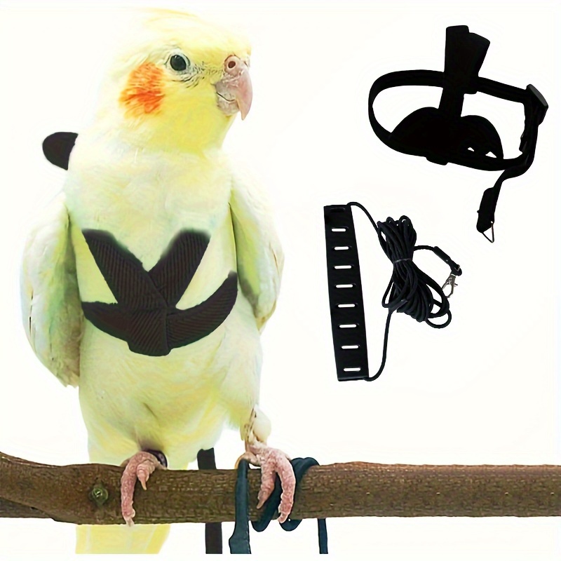 E-shop Verstellbares Vogelgeschirr & Leine für Papageien – Sicheres ausbruchsicheres Design, weicher bequemer Gurt für kleine Vögel (Sittichara,