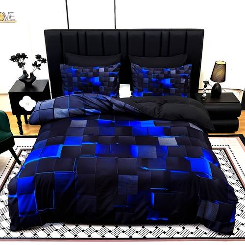3pcs cool technology digital printing material quilt cover set product four sizes single king 1 quilt cover 1 2 pillowcase without filling