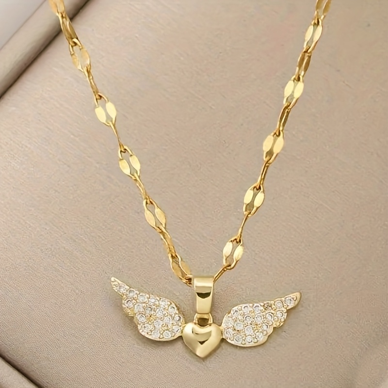 TEMU A Fashionable And Creative Heart Pendant Stainless Steel Necklace / Classic Hypoallergenic Stainless Steel Necklace / Ideal Gift For Women On