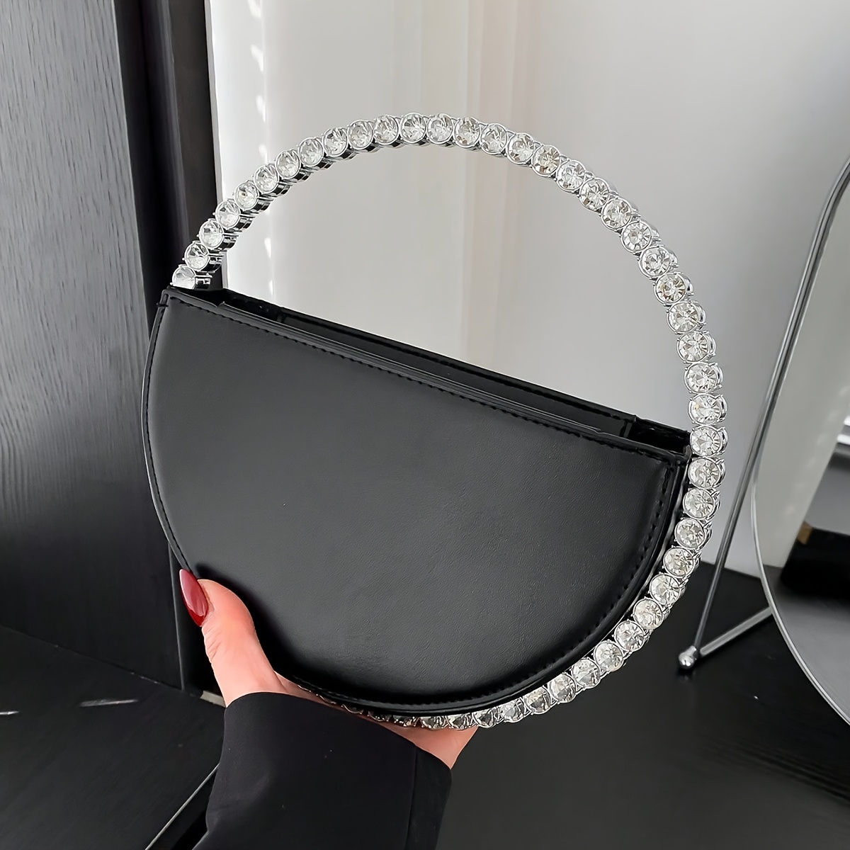 Exquisite Elegant Temperament Light Luxury Shiny Rhinestone Decoration Evening Bag, Design Sense Of Fashion Trend Senior Texture Handbag, Classic Ladies Bag, Suitable For Party Dinner Ball Wedding
