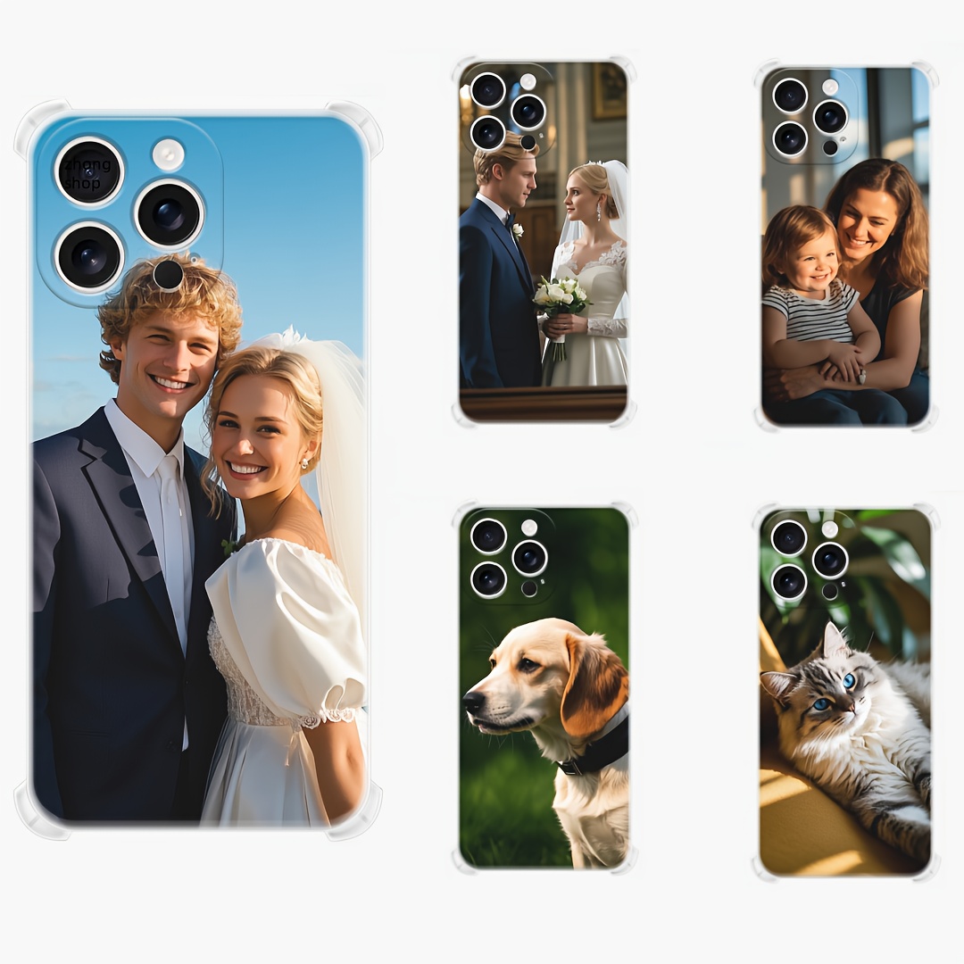 DIY Customized Four-corner Anti-fall Transparent Mobile Phone Case with Custom Photo for iPhone 16 15 14 13 11 11 Pro Max Plus X Xs Max Made of TPU Material, Scratch-resistant and Wearable, Lightweight and Portable, Simple and Fashionable