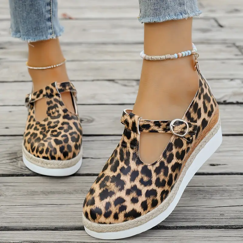 elegant womens leopard print loafers lightweight slip on casual shoes with for details 4