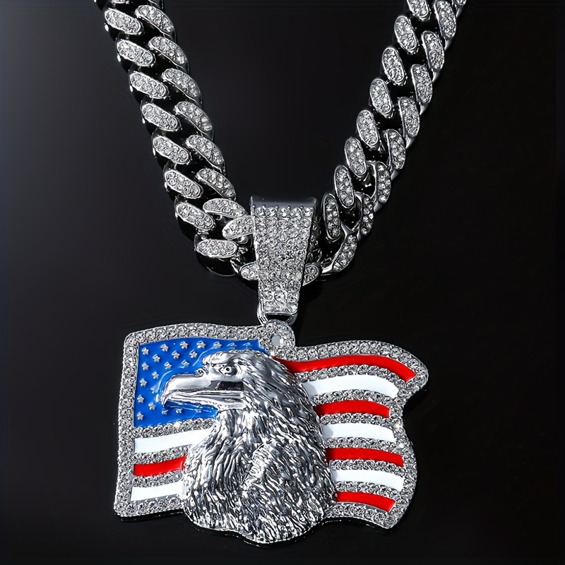 sparkling   pendant and cuban chain suitable for   men and women hip hop pendant necklace jewelry gift   for gifting