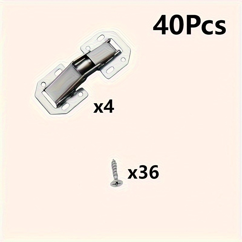 TEMU 40 stk. Skjulte skaphengsler, myke lukkekjøkkenskapdørhengsler, polert metallkonstruksjon, og jevn, enkel…: retailer-supplied image